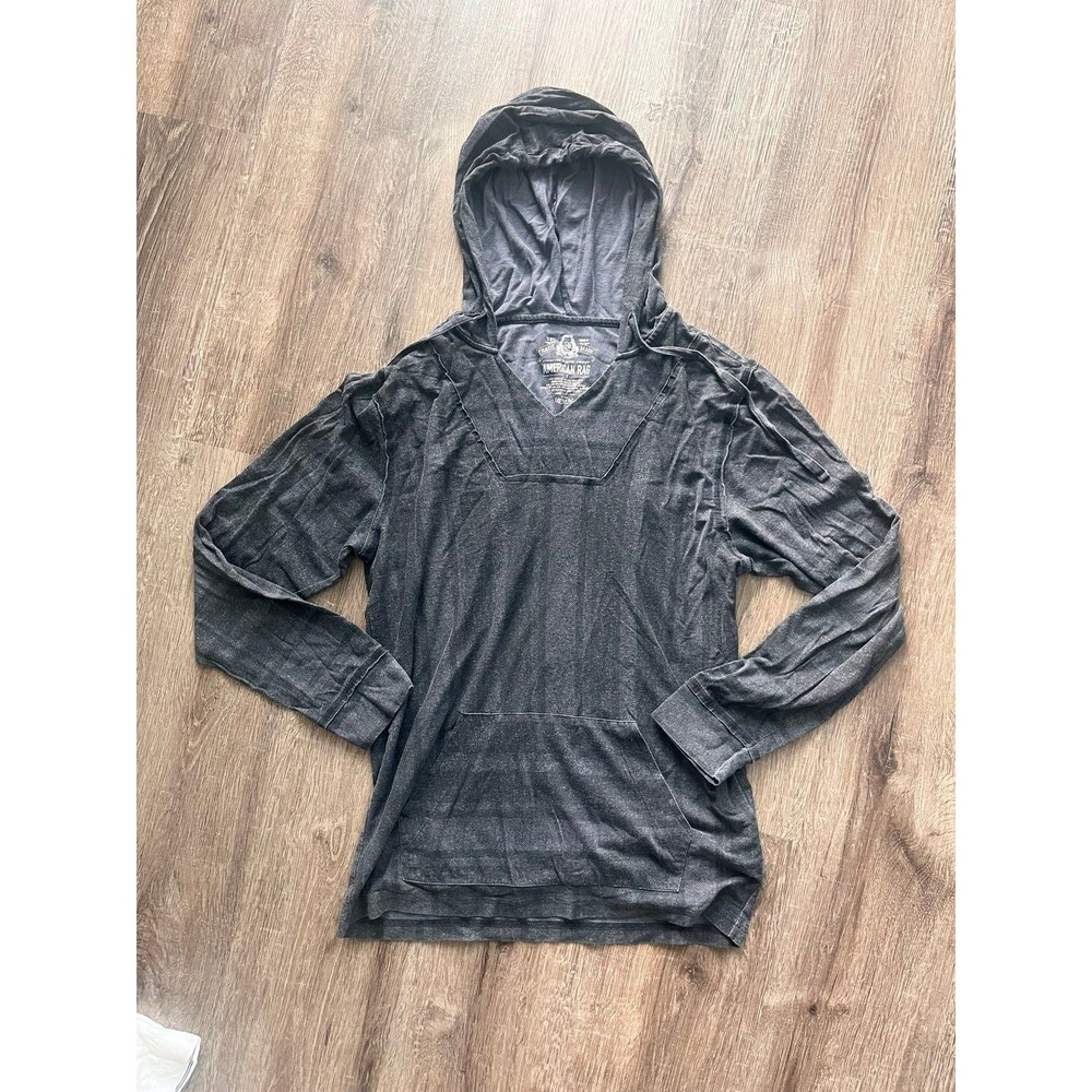 American rag cie Men's Grey and Black Hoodie